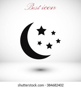Moon and stars at icon