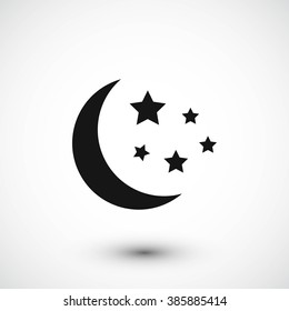 Moon and stars at icon