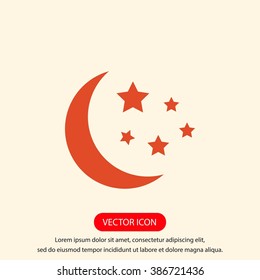 Moon and stars at icon