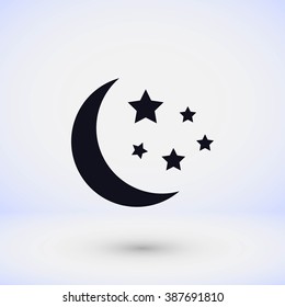 Moon and stars at icon