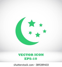 Moon and stars at icon