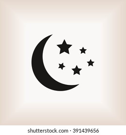 Moon and stars at icon