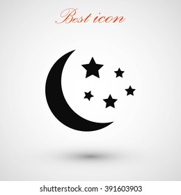 Moon and stars at icon