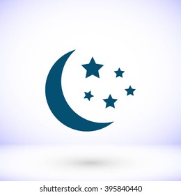 Moon and stars at icon