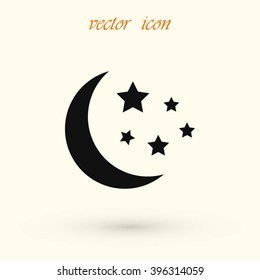 Moon and stars at icon