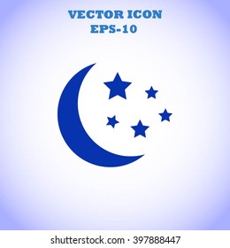 Moon and stars at icon