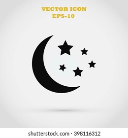 Moon and stars at icon