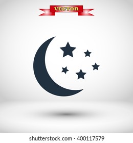 Moon and stars at icon