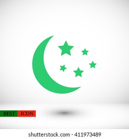 Moon and stars at icon