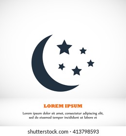 Moon and stars at icon