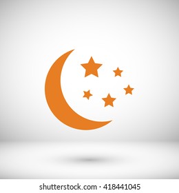 Moon and stars at icon