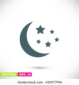 Moon and stars at icon