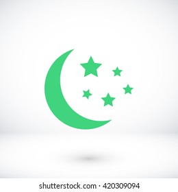 Moon and stars at icon