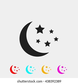 Moon and stars at icon