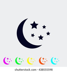 Moon and stars at icon