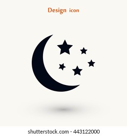 Moon and stars at icon