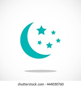 Moon and stars at icon