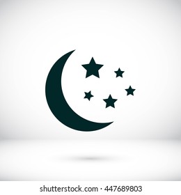 Moon and stars at icon