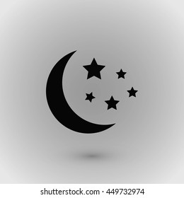 Moon and stars at icon