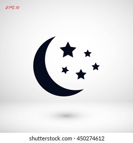 Moon and stars at icon
