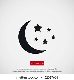 Moon and stars at icon