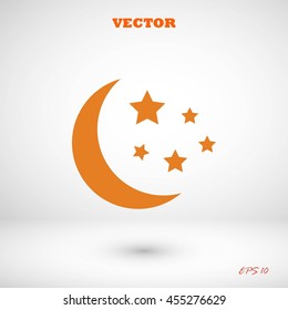 Moon and stars at icon