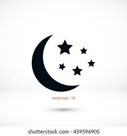 Moon and stars at icon
