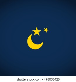 Moon with stars icon