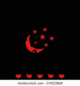 Moon and stars icon.