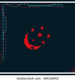 Moon and stars icon.