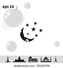 Moon and stars icon.