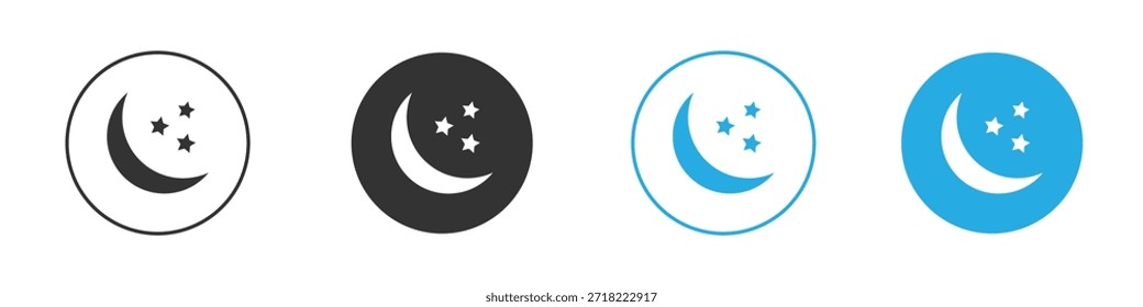 Icono de estrellas lunares para App y Diseño web. Ilustración de elemento simple.