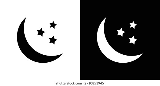 Colección de Vector de diseño de icono de estrellas lunares.