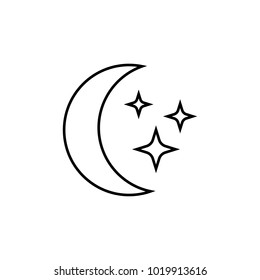 moon and stars icon. Element for mobile concept and web apps. Thin line  icon for website design and development, app development. Premium icon on white background on white background