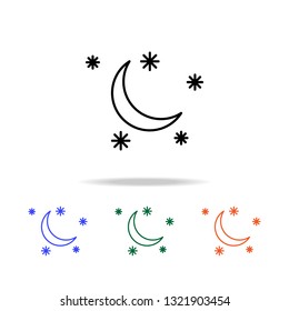 moon with stars icon. Elements of simple web icon in multi color. Premium quality graphic design icon. Simple icon for websites, web design, mobile app, info graphics