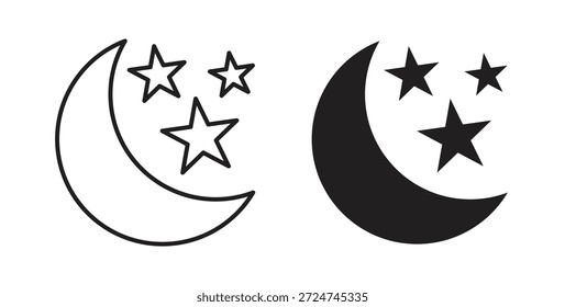 Icono de estrellas lunares. cartel plano lleno para concepto móvil y Diseño web