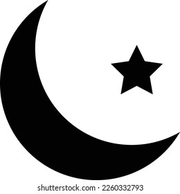 Icono de la luna y las estrellas, mejor icono del vector de diseño plano