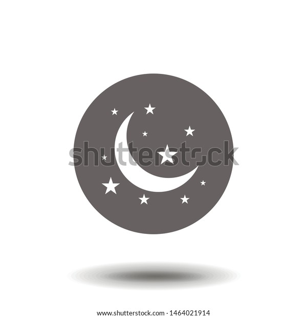 Moon and\
stars icon. Flat vector illustration. EPS\
10