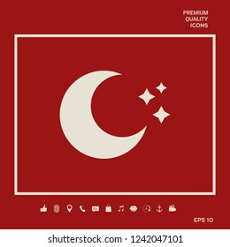 Moon stars icon. Graphic elements for your design