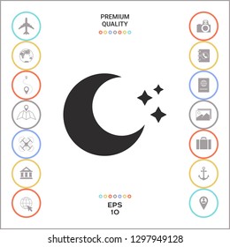 Moon stars icon. Graphic elements for your design