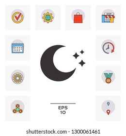 Moon stars icon. Graphic elements for your design