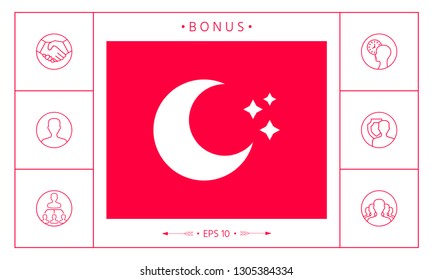 Moon stars icon. Graphic elements for your design