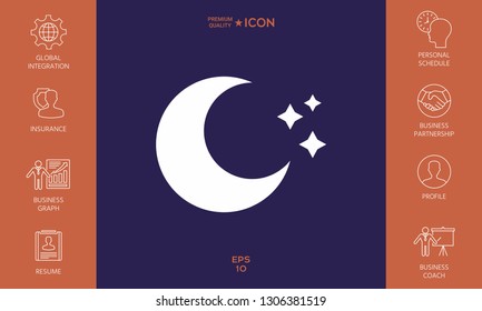 Moon stars icon. Graphic elements for your design