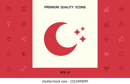 Moon stars icon. Graphic elements for your design