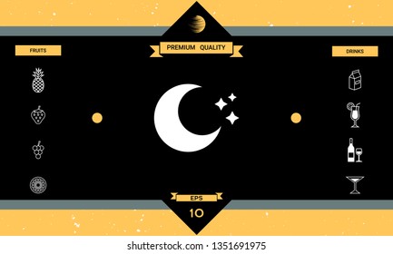 Moon stars icon. Graphic elements for your design