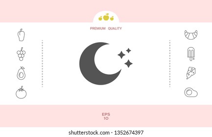 Moon stars icon. Graphic elements for your design