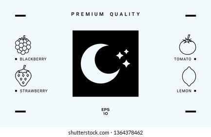 Moon stars icon. Graphic elements for your design