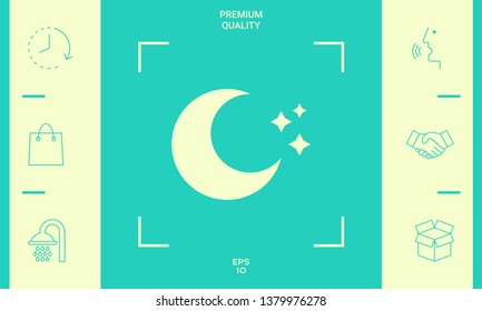 Moon stars icon. Graphic elements for your design