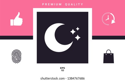 Moon stars icon. Graphic elements for your design