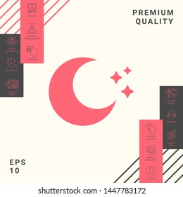 Moon stars icon. Graphic elements for your design